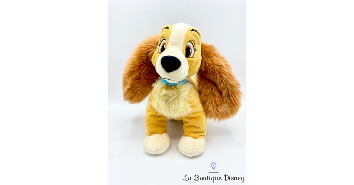 Peluche Lady La belle et le clochard Disney Store chien marron collier